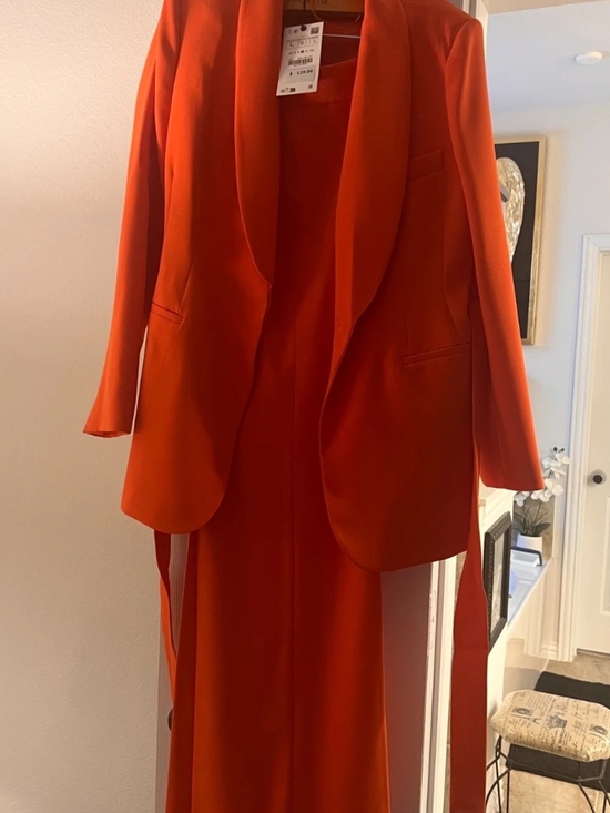 Zara Jackets & Blazers - Zara Orange Shawl Collar Blazer And Pants Suit....New With Tags..